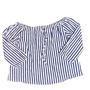 Velvet by Graham & Spencer Jene Women’s Striped Shirt Off-Shoulder Top‎ Size XS
